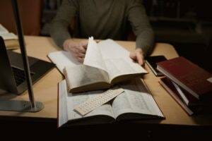 a person reading a book