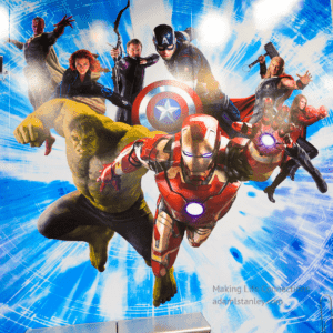 Editorial credit: Anton_Ivanov / Shutterstock.com
Royalty-free stock photo ID: 721215706LAS VEGAS, NV, USA - SEP 20, 2017: Marvel superheroes Iron Man, Thor, Hulk, Black Widow, Hawkeye, Vision, Vanda Scarlet Witch at the Avengers Station complex in Las Vegas.